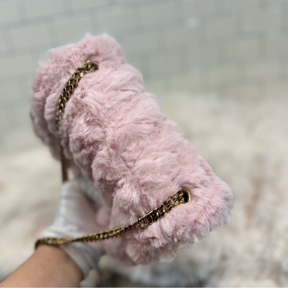 Versace Pink Virtus Faux Fur Crossbody Bag - Picture 5 of 12